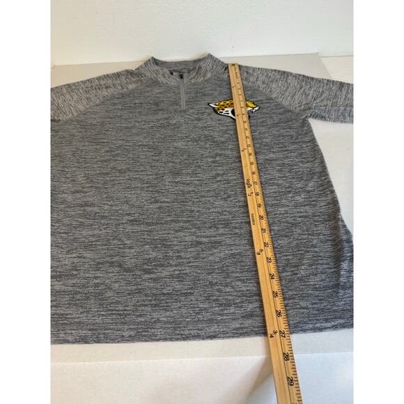 NFL Team Men's Jacksonville Jaguars Long Sleeve 1/4 Zip Heathered Gray - Picture 5 of 7